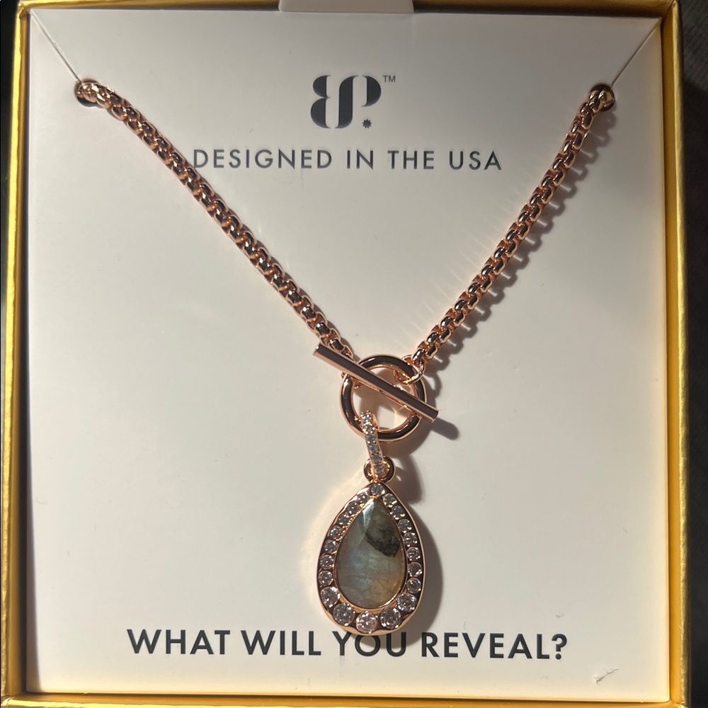 BP Rose Gold Teardrop Necklace
